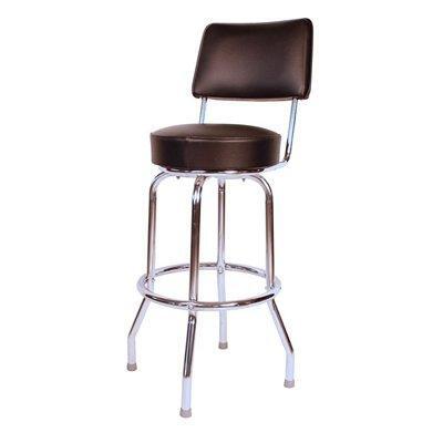 Richardson Seating Corp 1957BLK 1957- 30 in. Floridian Swivel Bar Stool- Black- - Chrome