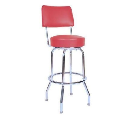 Richardson Seating Corp 1957RED-24 1957- 24 in. Floridian Swivel Counter Stool- Red- - Chrome 