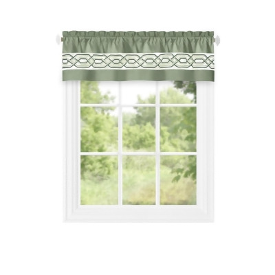 Achim PAVL13GR12 55 x 13 in. Paige Window Curtain Valance, Green 