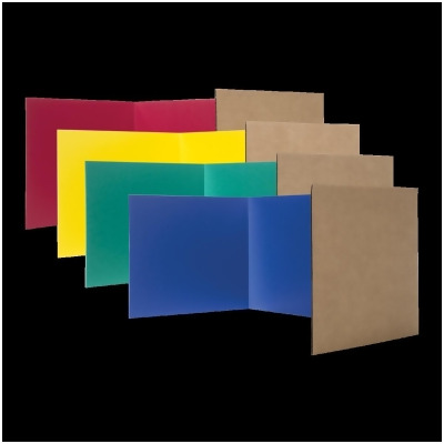 Flipside Products 61245 12 x 48 in. Study Primary Color Assortment Corrugated Carrel Pack of 12 