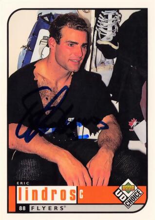 Autograph Warehouse 726069 Eric Lindros Autographed Philadelphia Flyers NHL 1998 Upper Deck No.152 Hockey Card 