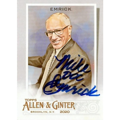 Autograph Warehouse 700447 Mike Emrick Autographed New Jersey Devils, NHL Announcer - Doc & SC 2020 Topps Allen & Ginter Silver Portrait No.194 Full Name Hockey Card 