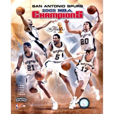 Autograph Warehouse 725647 8 x 10 in. San Antonio Spurs 2005 NBA Champions Duncan Parker Photofile Licensed Photo 