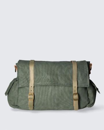 Buy Green Handcrafted Genuine Genuine Leather Sling Bag Online at