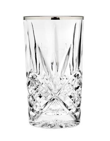 Godinger 25437 Dublin Set of 4 Highball Glasses - Platinum