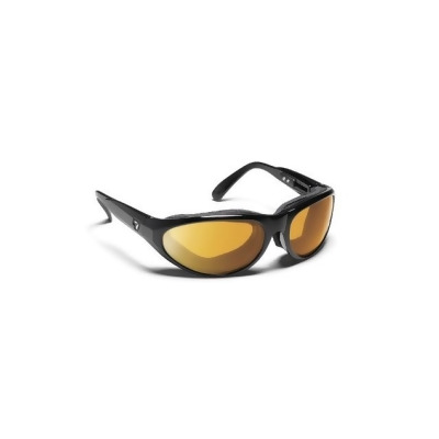 7eye 170543 Diablo Sharp View Yellow Sunglasses- Glossy Black - Medium & Extra Large 
