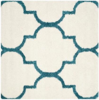 Safavieh SGK566C-7SQ Safavieh Kids Shag Power Loomed Square Rug- Ivory - Blue- 6 ft. 7 in. x 6 ft. 7 in. 