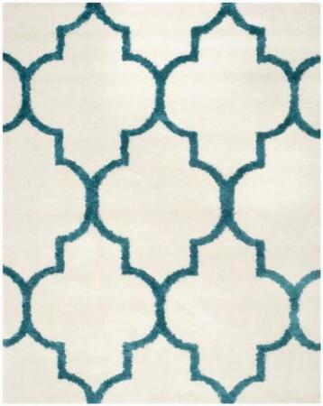 Safavieh SGK566C-9 Safavieh Kids Shag Power Loomed Rectangle Rug- Ivory - Blue- 8 ft. 6 in. x 12 ft. 