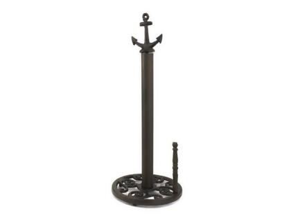 Handcrafted Decor K-1414B-cast iron Cast Iron Anchor Paper Towel Holder- 16 in. 