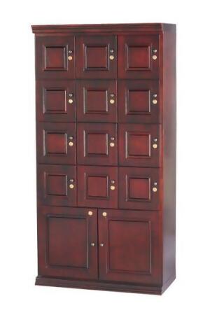 Quality Importers HUM-LOCKER-M Commercial Cigar Locker With 12 Section Humidor- Mahogany Finish