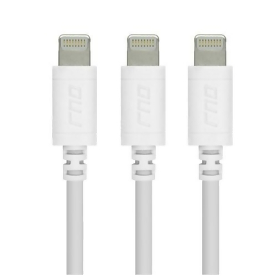 RND Accessories 3X Apple Certified Lightning Data Sync And Charge To USB Cable 6 ft. - White- Set of 3 