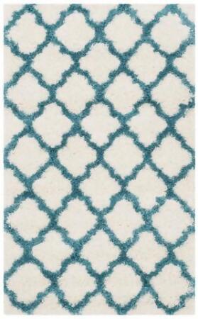Safavieh SGK569C-4 Safavieh Kids Shag Power Loomed Rectangle Rug- Ivory - Blue- 4 x 6 ft. 