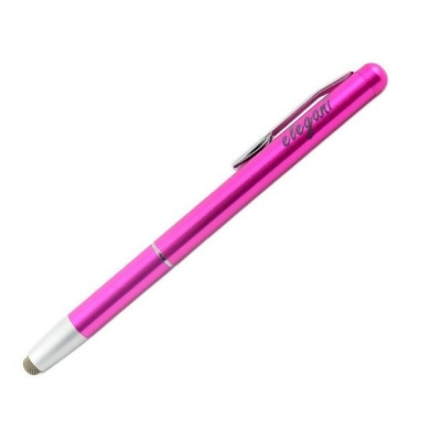 Elegani Conductive Microfiber Fabric Capacitive Bamboo Style Stylus Pen with Shirt Clip- Pink 