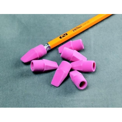 School Smart Pencil Tip Wedge Cap Eraser, Pink, Pack of 144 