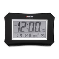 Lorell LLR60998 Wall-Alarm Clock- LCD- 10.25W in. x 7 in. Hx1.5 in. D Lunar- Slvr-Blk 