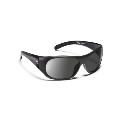 7eye 870146 Clay Sharp View Gray Sunglasses- Matte Black - Small & Extra Large 