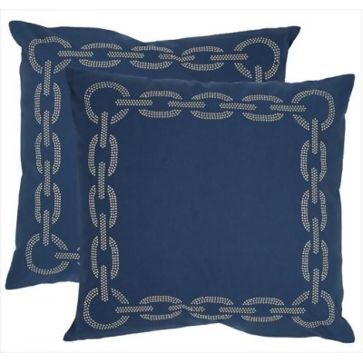 Safavieh PIL156B-1818-SET2 Sibine 18-Inch Navy And Blue Decorative Pillows- Set Of 2 