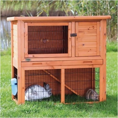 TRIXIE Pet Products 62301 Rabbit Hutch With Sloped Roof- Medium 