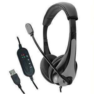 Avid Education 2AE3-9GRYUS-B32 Headphone - Boom Microphone- Volume Control- USB Plug- Grey 