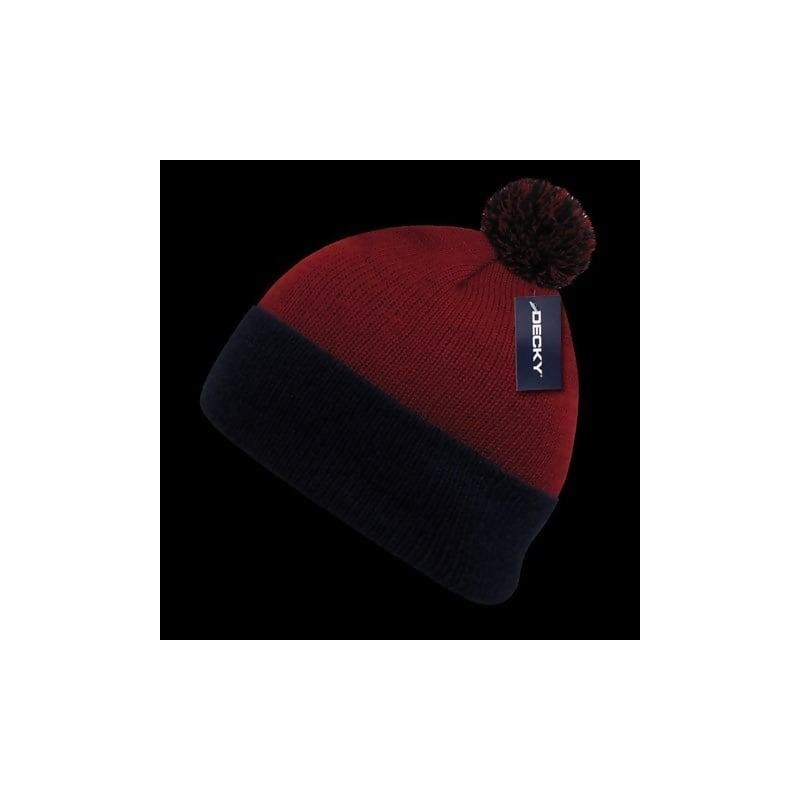 Coffee Beanie | Caffeine Queen Pom-Pom Navy/ Red