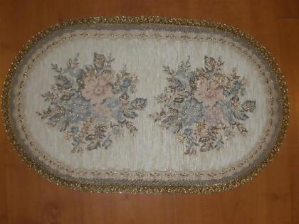 Tapestry Trading A1014B 10 x 14 in. Begium Doily Anika- Blue 