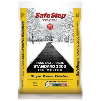 Safe Step 49050 Poly Bag Rock Salt with Halite 3300 Ice Melter- 50 