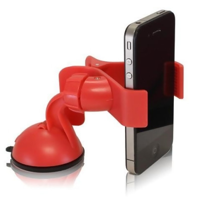 Furinno Easy Mount Suction Universal Car Phone Mount Holder- Red - 2 x 1 x 2 in. 
