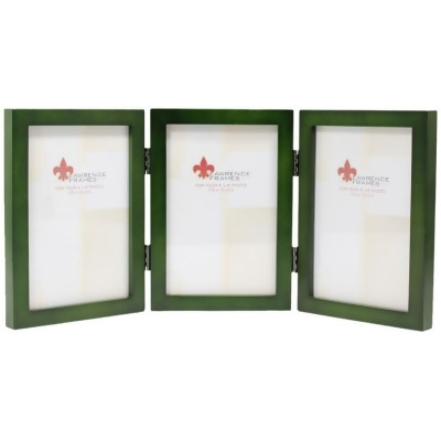 Lawrence Frames 756046T Hinged Triple Wood Picture Frame Gallery - Green- 0.67 in. 