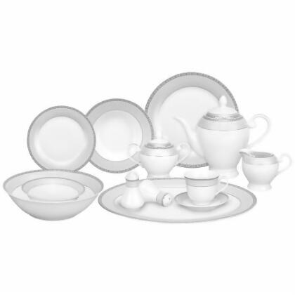 Lorenzo Import Alina-SL 57 Piece Porcelain Dinnerware Set- Service for 8 by Lorren Home Trends 