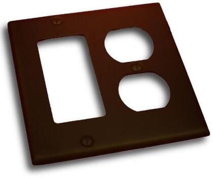 Residential Essentials 10826VB Double Rocker and Receptacle Outlet Switch Plate- Venetian Bronze 