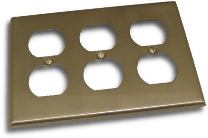 Residential Essentials 10833SN Triple Receptacle Switch Plate- Satin Nickel 