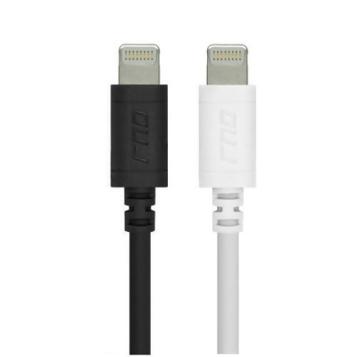 RND Accessories 2X Apple Certified Lightning To Reversible USB 6 ft. Cable - Black & White- Set of 2 