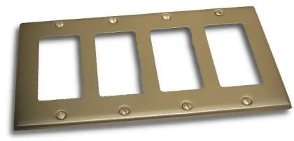 Residential Essentials 10843SN Quadruple Rocker Switch Plate- Satin Nickel 