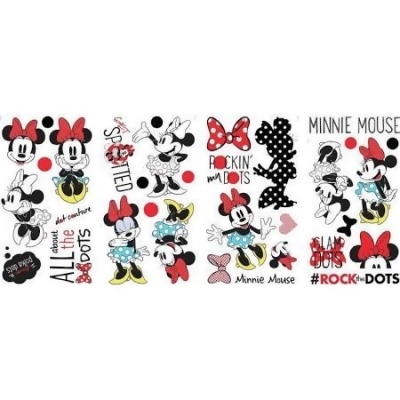 Disney RMK3257SCS Minnie Rocks The Dots Peel & Stick Wall Decals- Multi Color 