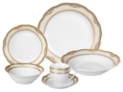 Porcelain Wavy Edge Dinnerware Set- 24 Piece Service for 4 by Lorren Home Trends: Isabella Design