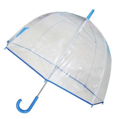 Conch Umbrellas 1265AXBlue Bubble Clear Umbrella- Dome Shape Clear Umbrella 