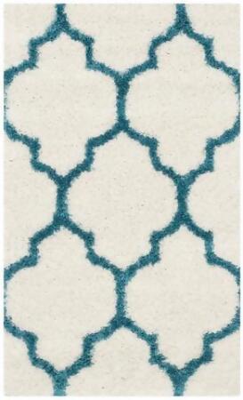 Safavieh SGK566C-4 Safavieh Kids Shag Power Loomed Rectangle Rug- Ivory - Blue- 4 x 6 ft. 