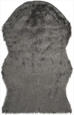Safavieh FSS115D-4 4 x 6 ft. Small Rectangle- Shag Faux Sheep Skin Grey Hand Tufted Rug 