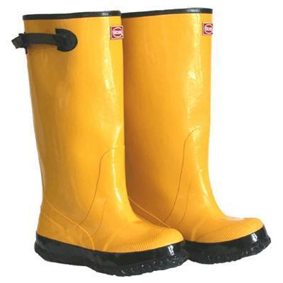 Boss Mfg 2KP448115 Pair Heavy Duty Over The Shoe Rubber Knee Boot - Size 15- Yellow 