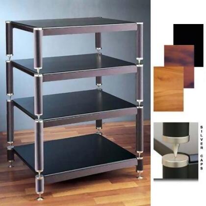 VTI Manufacturing BL404SC-13 4 Silver Capspike Black Poles 4 Cherry Shelves 13- 9- 7 in. Stand 