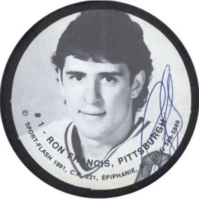 RDB Holdings & Consulting CTBL-029896 Ron Francis Signed 1991 Boston Bruins Sports-Flash NHL JSA Hockey Photo Puck 