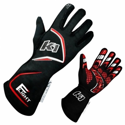 K1 Racegear K1R23-FLT-NR-M Flight Glove, Black & Red - Medium 