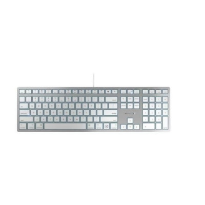 Cherry Desktop JK-1620US-1 USB-C Ultra Flat Keyboard with Mac Layout - Silver & White 