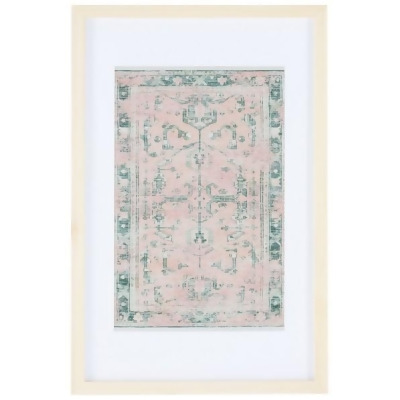 Safavieh WLA1005A 23 in. Historia Framed Textile Wall Art, Green & Pink 