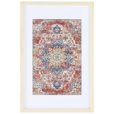 Safavieh WLA1003A 23 in. Lonqu Framed Textile Wall Art, Red & Navy 