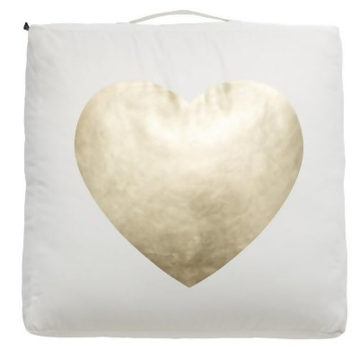 Safavieh FLP1017A Heart of Gold Floor Pillow, Beige & Gold 