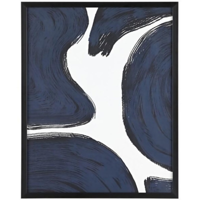 Safavieh WLA2021A 16 x 20 in. Petrichor Framed Wall Art, Midnight Blue & Ivory 
