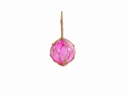 Pink Japanese Glass Ball Fishing Float With Brown Netting Decoration 1 –  Tesaut Models