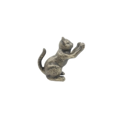 Handcrafted Model Ships K-0892A-gold 5 x 2.5 x 5 in. Rustic Gold Cast Iron Cat Door Stopper 