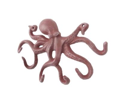 Red Whitewashed Cast Iron Octopus Hook 11